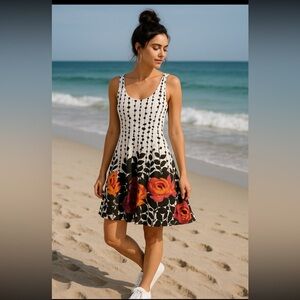 Jones Wear size 10 A-Line Sleeveless Floral Flare Dresses.Sundress Summer